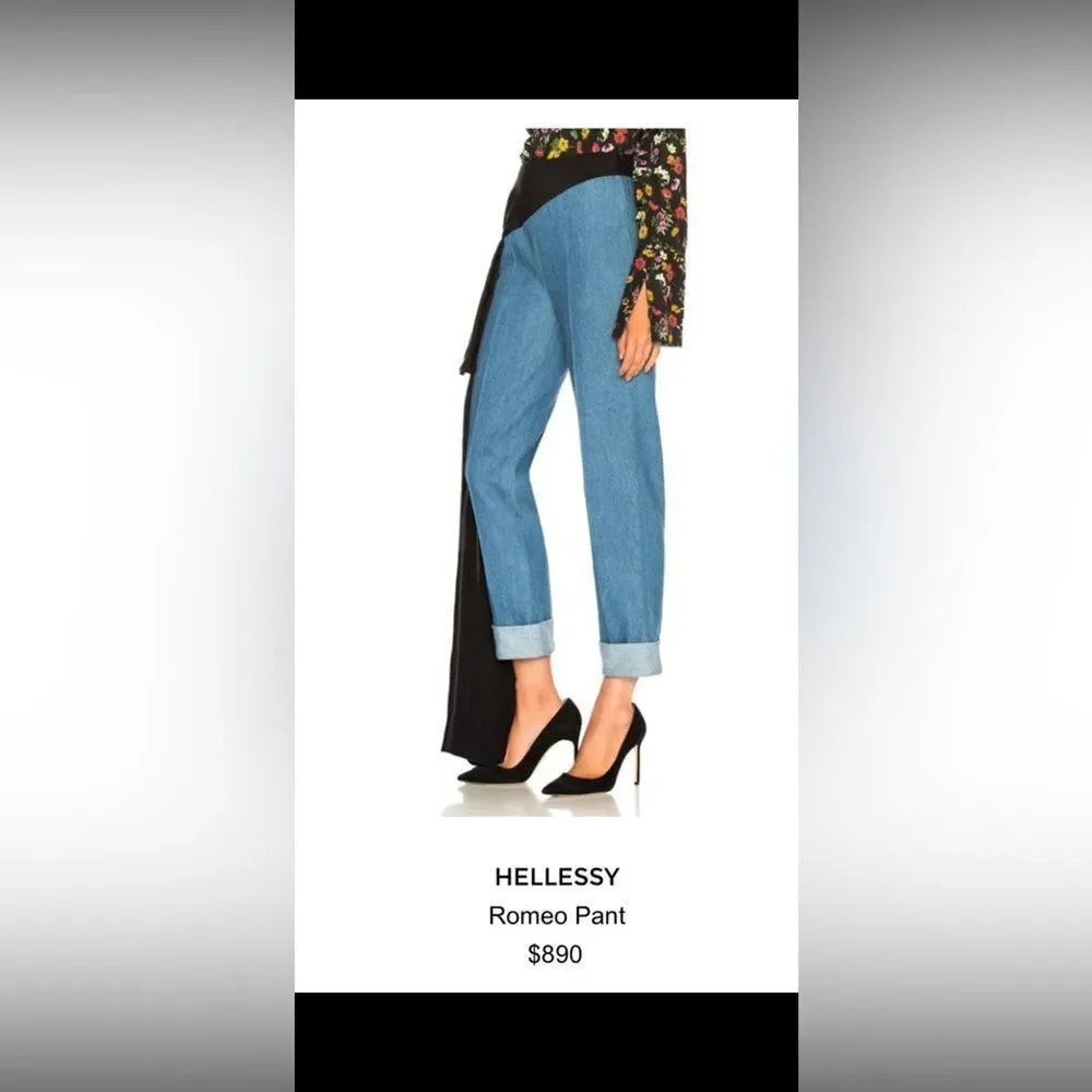 Helplessly Stylish Blue Jeans with Black Sash, US0